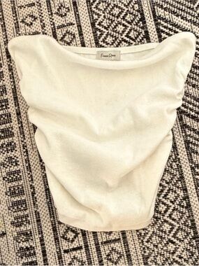 Faded Rose Cream Ribbed Scoop Tank